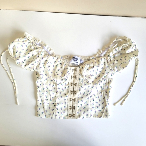 Princess Polly Floral Cropped Corset Top Small 2 - Picture 8 of 12